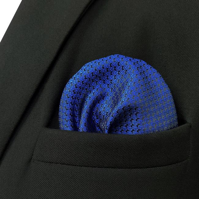 Shlax & Wing JH25 Blue Solid Mens Pocket Square Fashion Business Hanky Classic Party Handkerchief Groom Dress