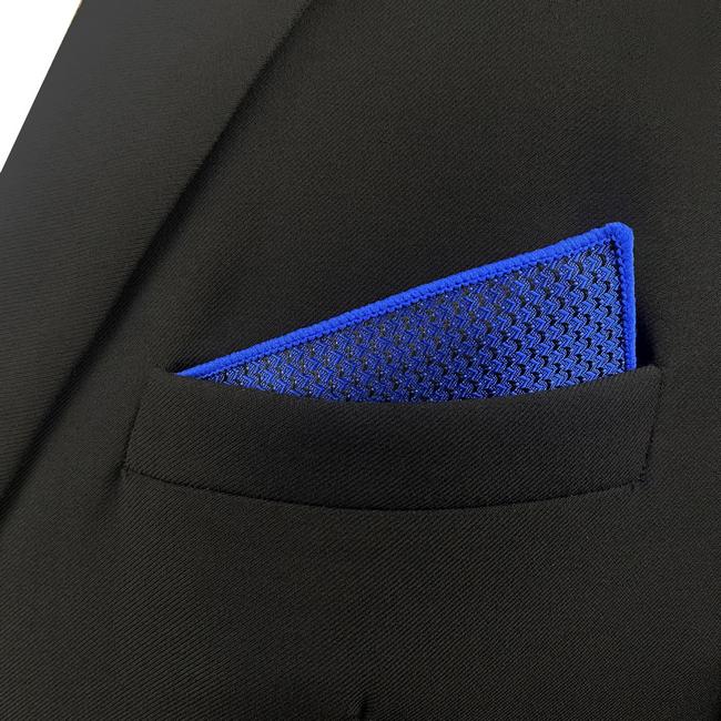 Shlax & Wing JH25 Blue Solid Mens Pocket Square Fashion Business Hanky Classic Party Handkerchief Groom Dress