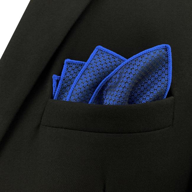 Shlax & Wing JH25 Blue Solid Mens Pocket Square Fashion Business Hanky Classic Party Handkerchief Groom Dress