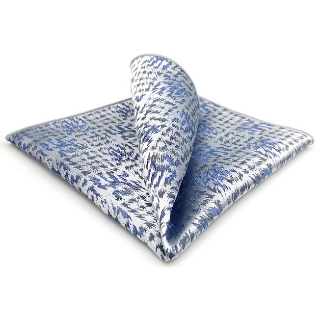 shlax & wing JH3 Light Gray Blue Geometric Mens Pocket Square Fashion Party Handkerchief Wedding Business Hanky