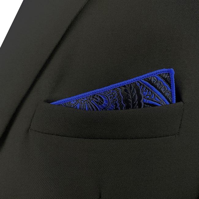Shlax & Wing JH7 Blue Mens Pocket Square Paisley Fashion Wedding Handkerchief Classic Acceossories Hanky Gift