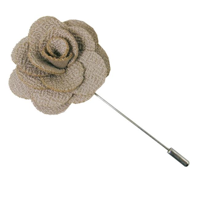 Shlax & Wing Khaki Cotton Blend Lapel Flowers Boutonniere Stick Pin Men’s Accessories Handmade Necktie