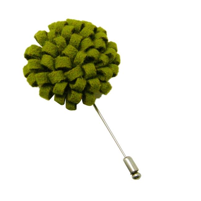 Shlax & Wing Light Green Lime Wool Felt Lapel Flowers Boutonniere Stick Pin Men’s Accessories Handmade Necktie