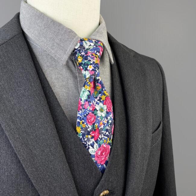 Shlax & Wing Men’s Skinny Necktie Multicolor Floral Fashion Cotton 6cm Gift Wedding Party Casual Gravatas