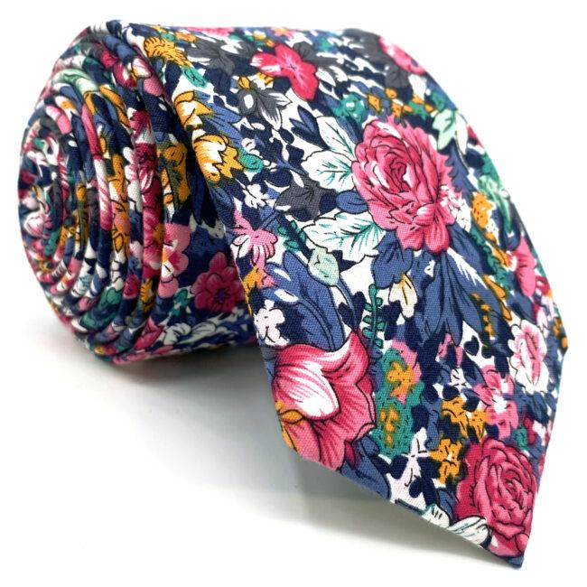 shlax & wing Men’s Skinny Necktie Multicolor Floral Fashion Cotton 6cm Gift Wedding Party Casual Gravatas