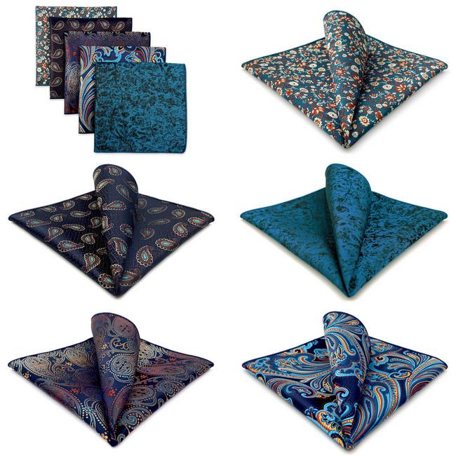 Shlax & Wing Mens Pocket Square Set 5 Pieces Assorted Classic Handkerchiefs 1-74