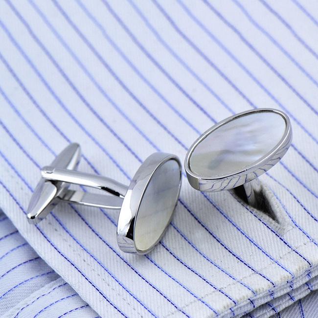 shlax & Wing Mother Of Pearl Mens Cufflinks Gift Men’s Cuff Links Oval 61