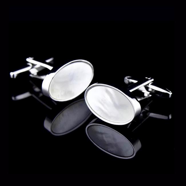 shlax & Wing Mother Of Pearl Mens Cufflinks Gift Men’s Cuff Links Oval 61