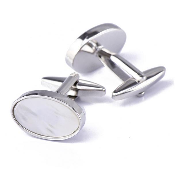 shlax & wing Mother of Pearl Mens Cufflinks Gift Men’s Cuff Links Oval 61