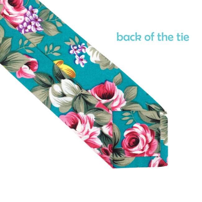 Shlax & Wing Multicolor Floral Men’s Skinny Necktie Cotton 6cm Aqua Gift Wedding Party Casual Gravatas