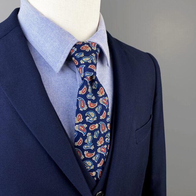 Shlax & Wing Multicolor Men’s Skinny Necktie Cotton 6cm Blue Paisley Gift Wedding Party Casual Gravatas