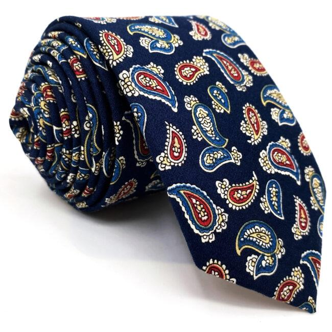 shlax & wing Multicolor Men’s Skinny Necktie Cotton 6cm Blue Paisley Gift Wedding Party Casual Gravatas
