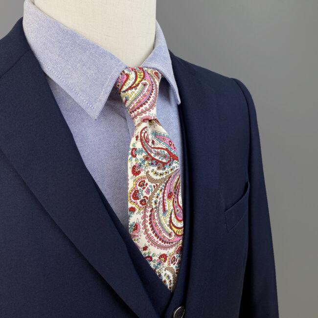 Shlax & Wing Multicolor Men’s Skinny Necktie Cotton 6cm White Paisley Gift Wedding Party Casual Gravatas