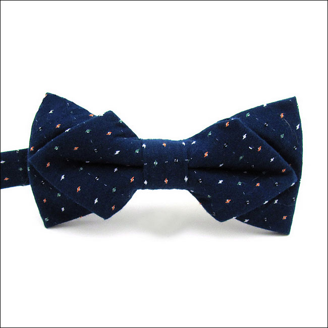Shlax & Wing Navy Multicolor Dots Mens Pre-tied Ajustable SilkBlend Wedding Dress SilkBlend Bow Tie