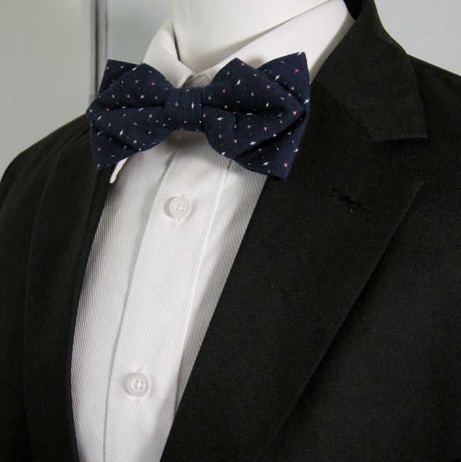 shlax & wing Navy Multicolor Dots Mens Pre-tied Ajustable SilkBlend Wedding Dress SilkBlend Bow Tie