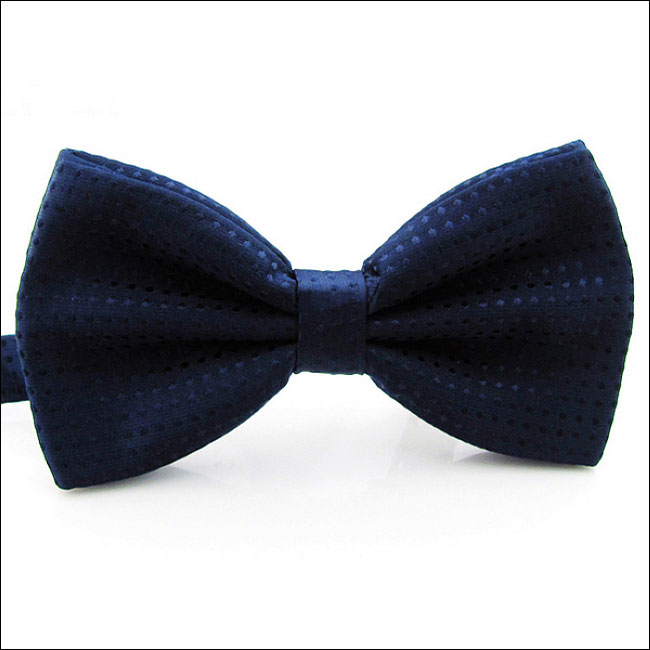 Shlax & Wing Navy Solid Dots Mens Pre-tied Ajustable SilkBlend Wedding Dress Fashion SilkBlend Bow Tie