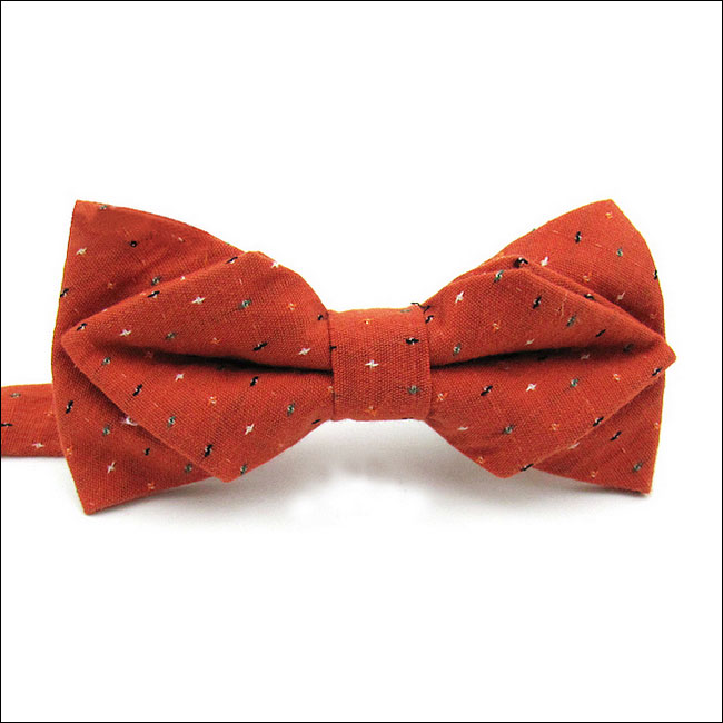 Shlax & Wing Orange Red Multicolor Dots Mens Bow Tie Pre-tied Dress Wedding Blend Ajustable SilkBlend Wedding
