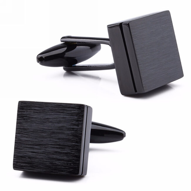shlax & wing Pair of Mens Cufflinks Black Stainless steel Mens Studs Square Premium Quality 92