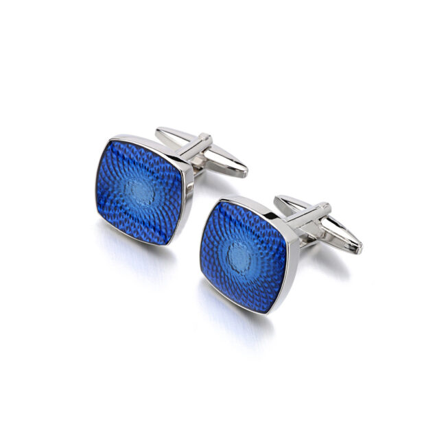 shlax & wing Pair of Mens Cufflinks Blue Stainless steel Square Elegant Style Mens Studs Elegant Style 81