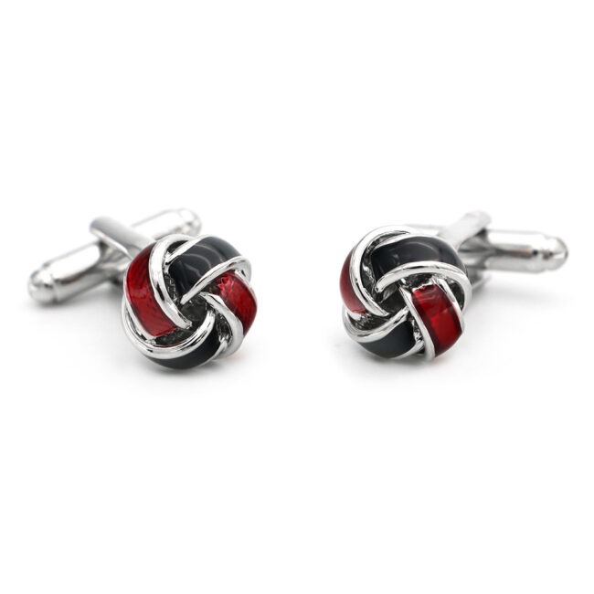 shlax & wing Pair of Mens Cufflinks Red Stainless steel Floral Elegant Style Mens Studs Elegant Style 88