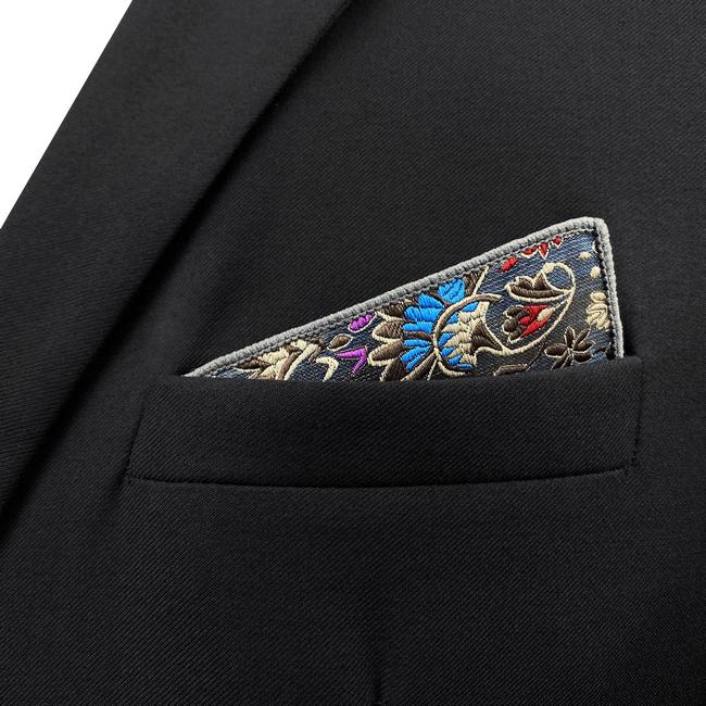 Shlax & Wing PH12 Floral Multi-color Pocket Square Mens Neckties Jacquard Woven