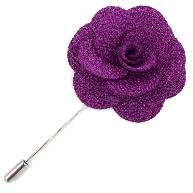 shlax & wing Purple Cotton Blend Lapel Flowers Boutonniere Stick Pin Men’s Accessories Handmade Necktie