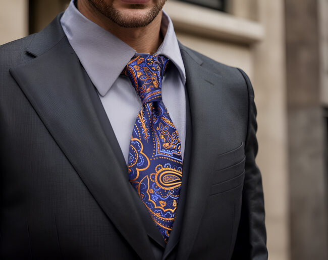 Shlax & Wing Q8 Floral Azure Golden Yellow Royal Blue Mens Necktie Ties Bow Tie 100% Silk Jacquard Woven