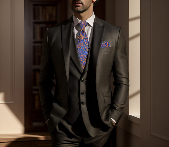 Shlax & Wing Q8 Floral Azure Golden Yellow Royal Blue Mens Necktie Ties Bow Tie 100% Silk Jacquard Woven