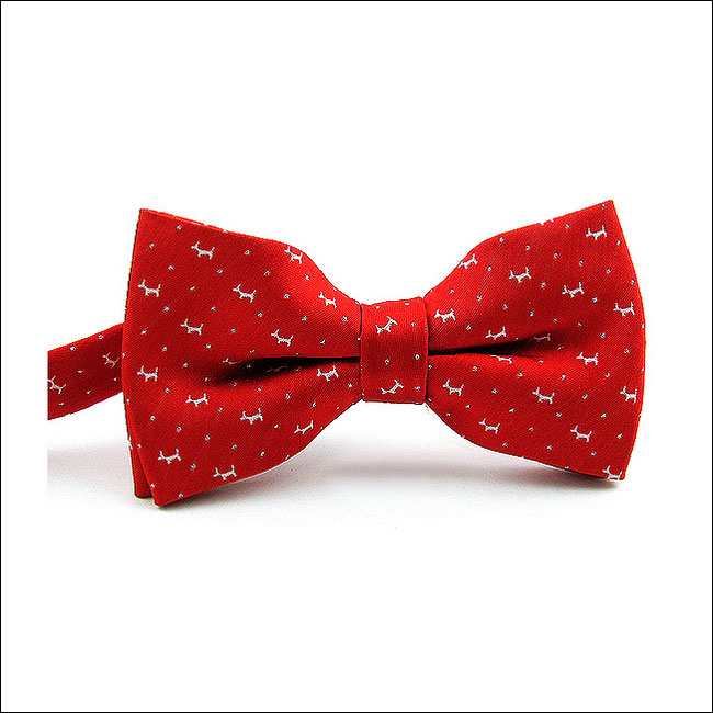 Shlax & Wing Red White Character Mens Bow Tie Pre-tied Silk Blend Ajustable Dress Fashion