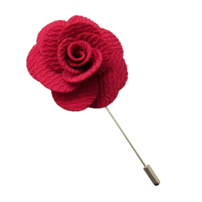 Shlax & Wing Rose Red Cotton Blend Lapel Flowers Boutonniere Stick Pin Men’s Accessories Handmade Necktie