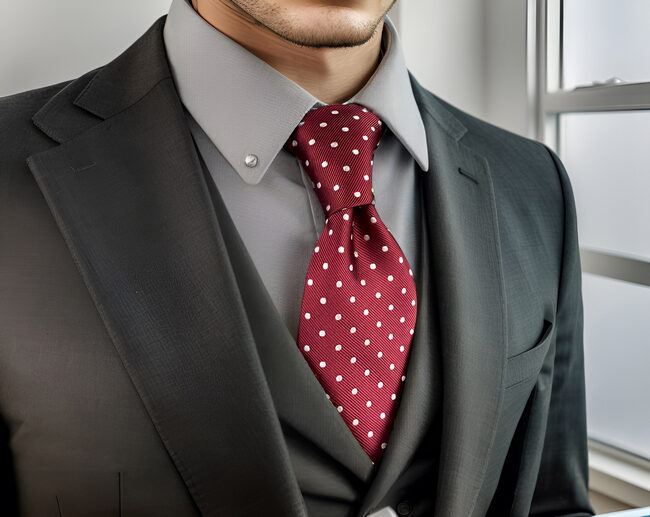 Shlax & Wing S15 Dots Dotty Maroon Red White Mens Neckties Ties 100% Pure Silk Jacquard Woven