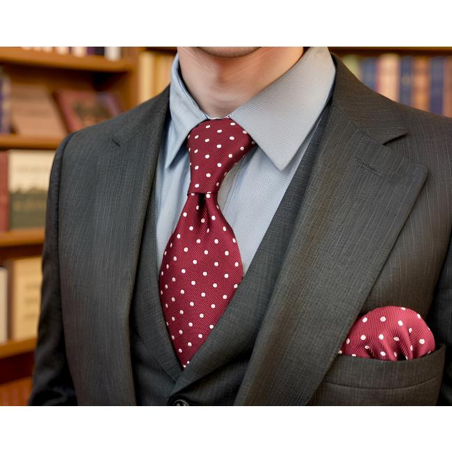 shlax & wing S15 Dots Dotty Maroon Red White Mens Neckties Ties 100% Pure Silk Jacquard Woven