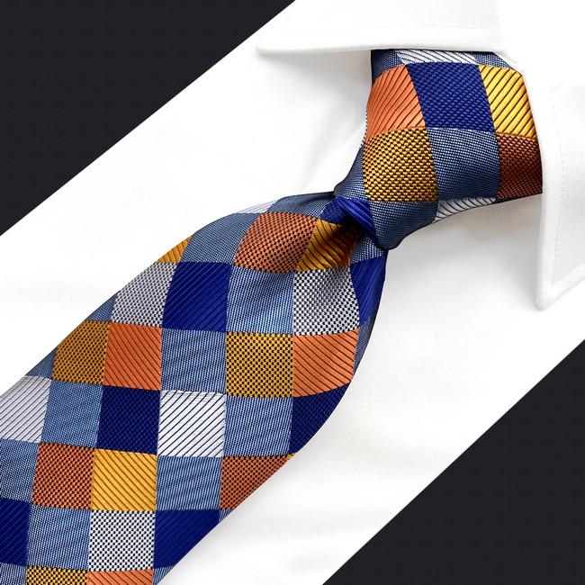 Shlax & Wing S17 Checked Multicolor Mens Ties Neckties 100% Silk Jacquard Woven Gift For Men