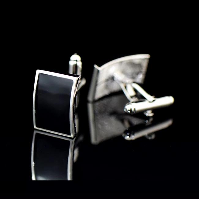 Shlax & Wing Silver Black Men’s Cufflinks Cuff Links For Tuxedo 70