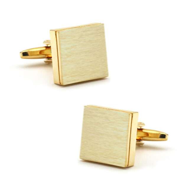 Shlax & Wing Square Elegant Style Cuff Link For Men Cufflinks Wedding Gold Shiny 87