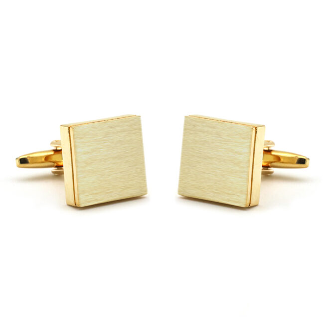 shlax & wing Square Elegant Style Cuff Link for Men Cufflinks Wedding Gold Shiny 87