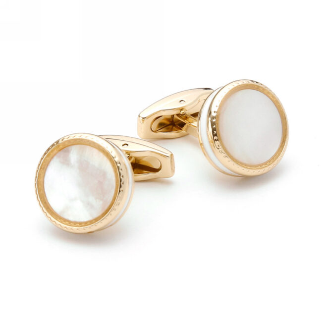 Shlax & Wing Stainless Steel Mens Cufflinks Mother Of Pearl Personalized French Shirt Pair Of Cuffs 97