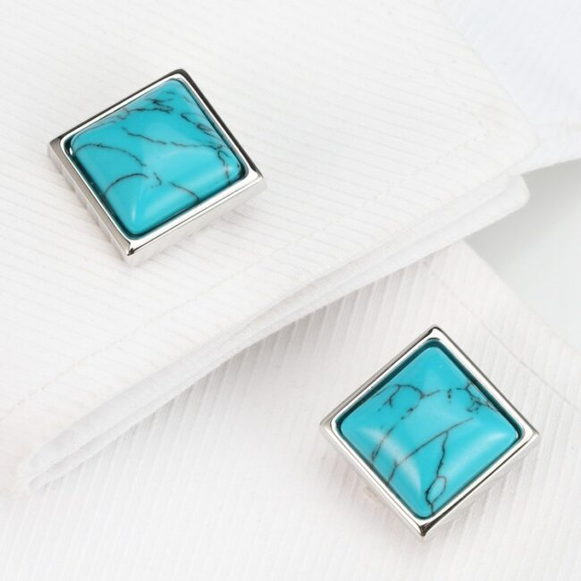 Shlax & Wing Turquoise Men鈥檚 Cufflinks Cuff Links For Tuxedo 82