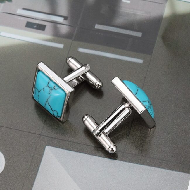 Shlax & Wing Turquoise Men鈥檚 Cufflinks Cuff Links For Tuxedo 82