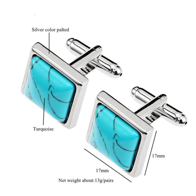 Shlax & Wing Turquoise Men鈥檚 Cufflinks Cuff Links For Tuxedo 82