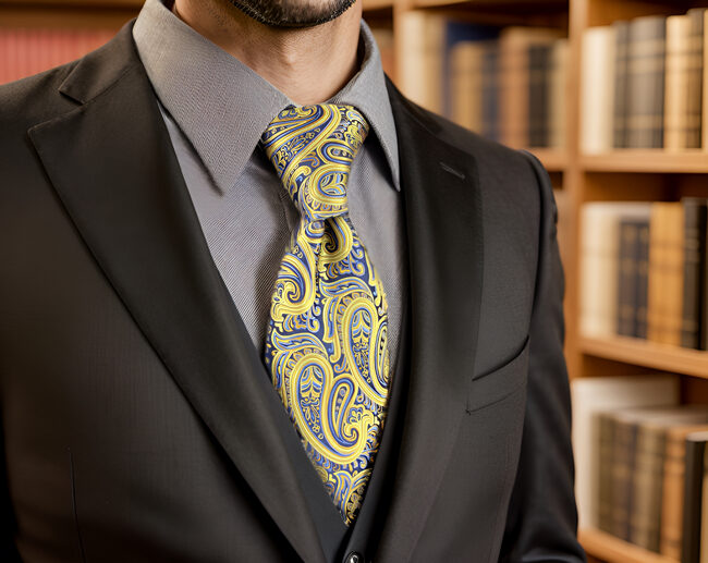 Shlax & Wing U13 Paisley Orange Blue Navy Mens Necktie Ties 100% Silk Jacquard Woven