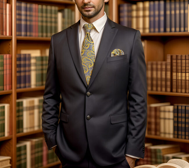 Shlax & Wing U13 Paisley Orange Blue Navy Mens Necktie Ties 100% Silk Jacquard Woven