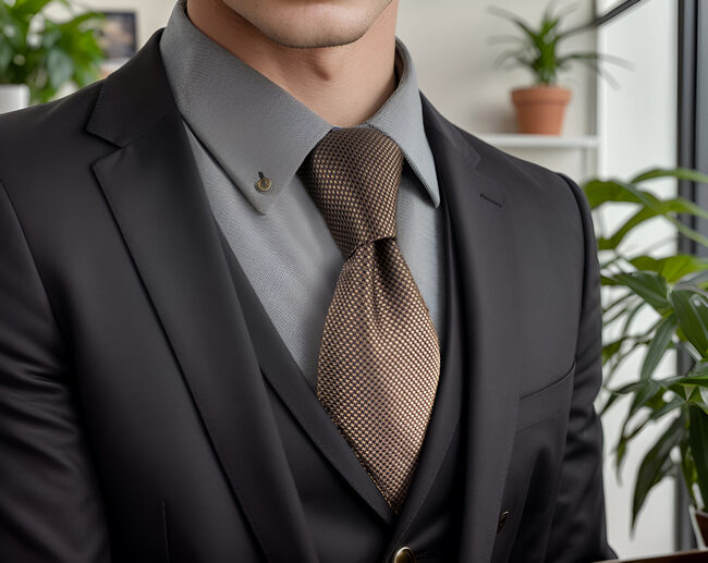 Shlax & Wing U27 Dark Chocolate Houndstooth Mens Ties Silk Wedding Fashion Classic Brand New Dress Cufflinks Set