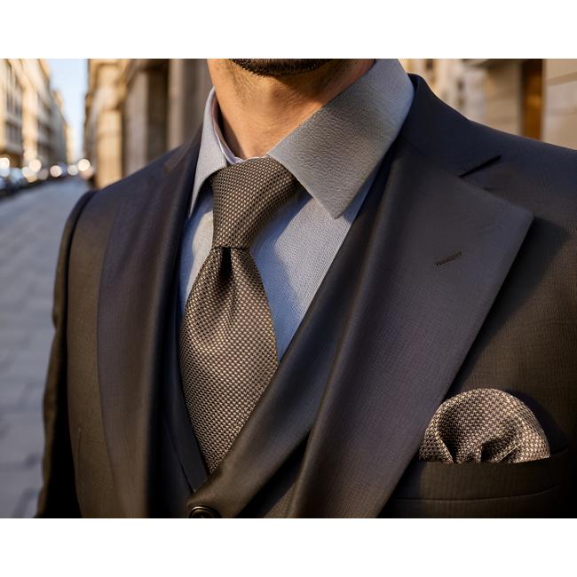 shlax & wing U27 Dark Chocolate Houndstooth Mens Ties Silk Wedding Fashion Classic Brand New Dress Cufflinks Set