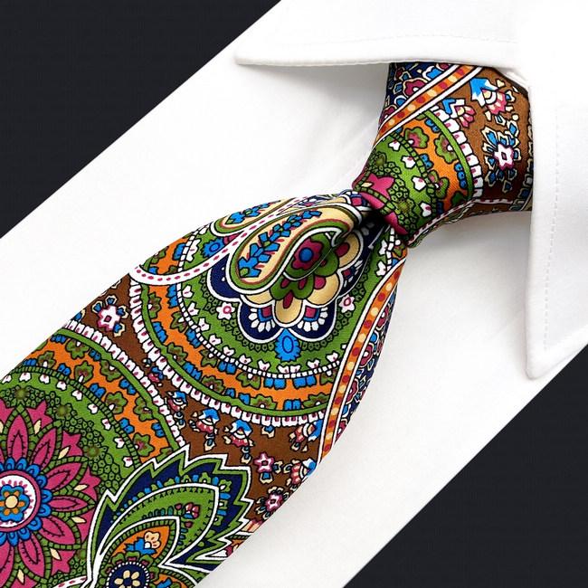 Shlax & Wing U31 Paisley Multicolor Red Green Yellow Blue Mens Ties Necktie 100% Silk Printing Handmade New