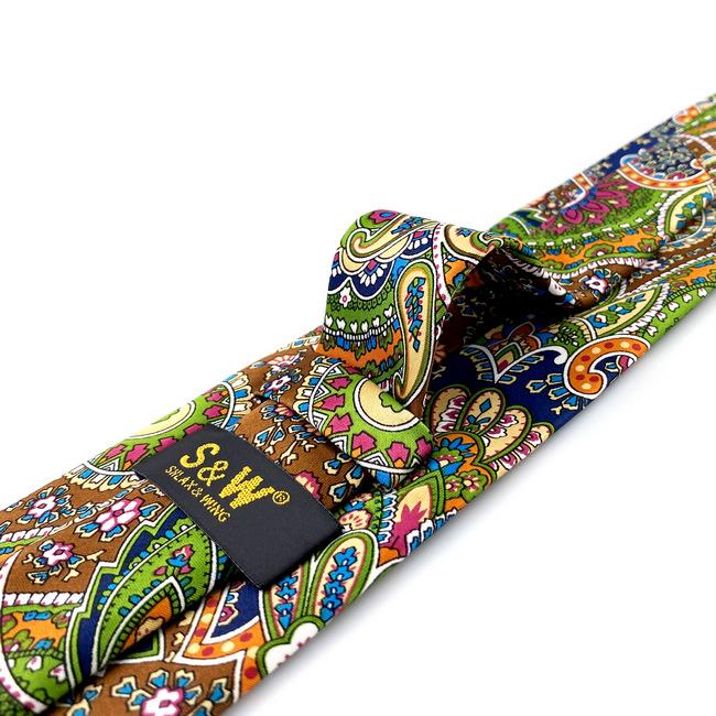 Shlax & Wing U31 Paisley Multicolor Red Green Yellow Blue Mens Ties Necktie 100% Silk Printing Handmade New