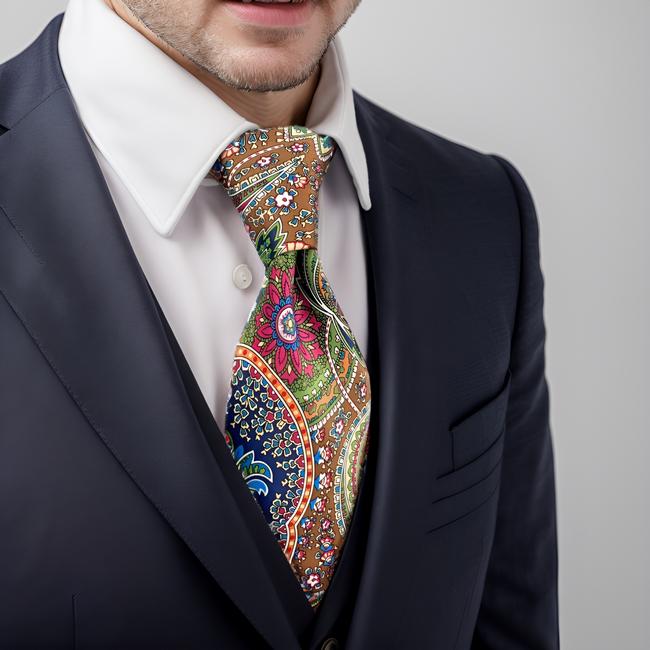 shlax & wing U31 Paisley Multicolor Red Green Yellow Blue Mens Ties Necktie 100% Silk Printing Handmade New