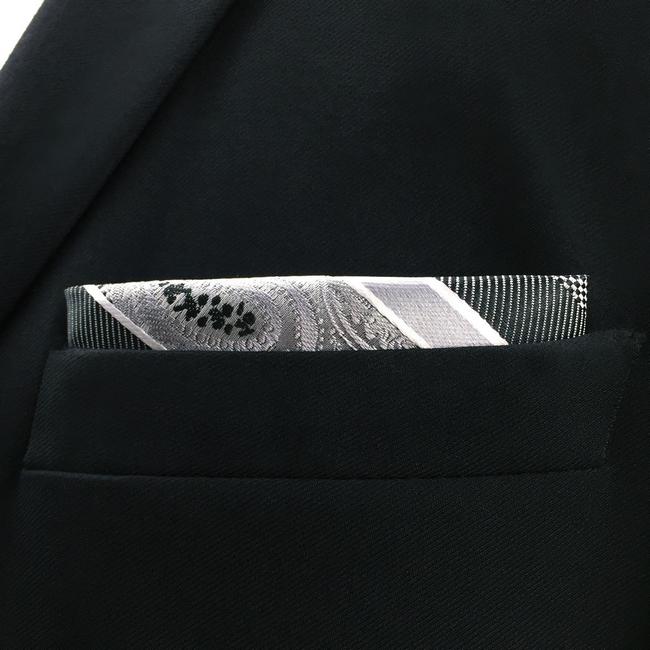 Shlax & Wing UH29 White Paisley Mens Pocket Square Fashion Classic Handkerchief Silk Dress Hanky