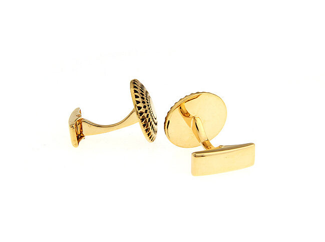 Shlax & Wing Wedding Gold Circular Elegant Style Cuff Link For Men Cufflinks 90
