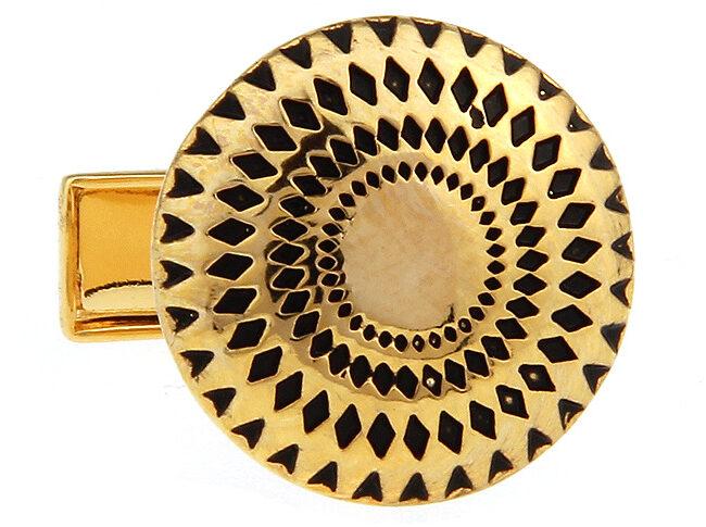 Shlax & Wing Wedding Gold Circular Elegant Style Cuff Link For Men Cufflinks 90